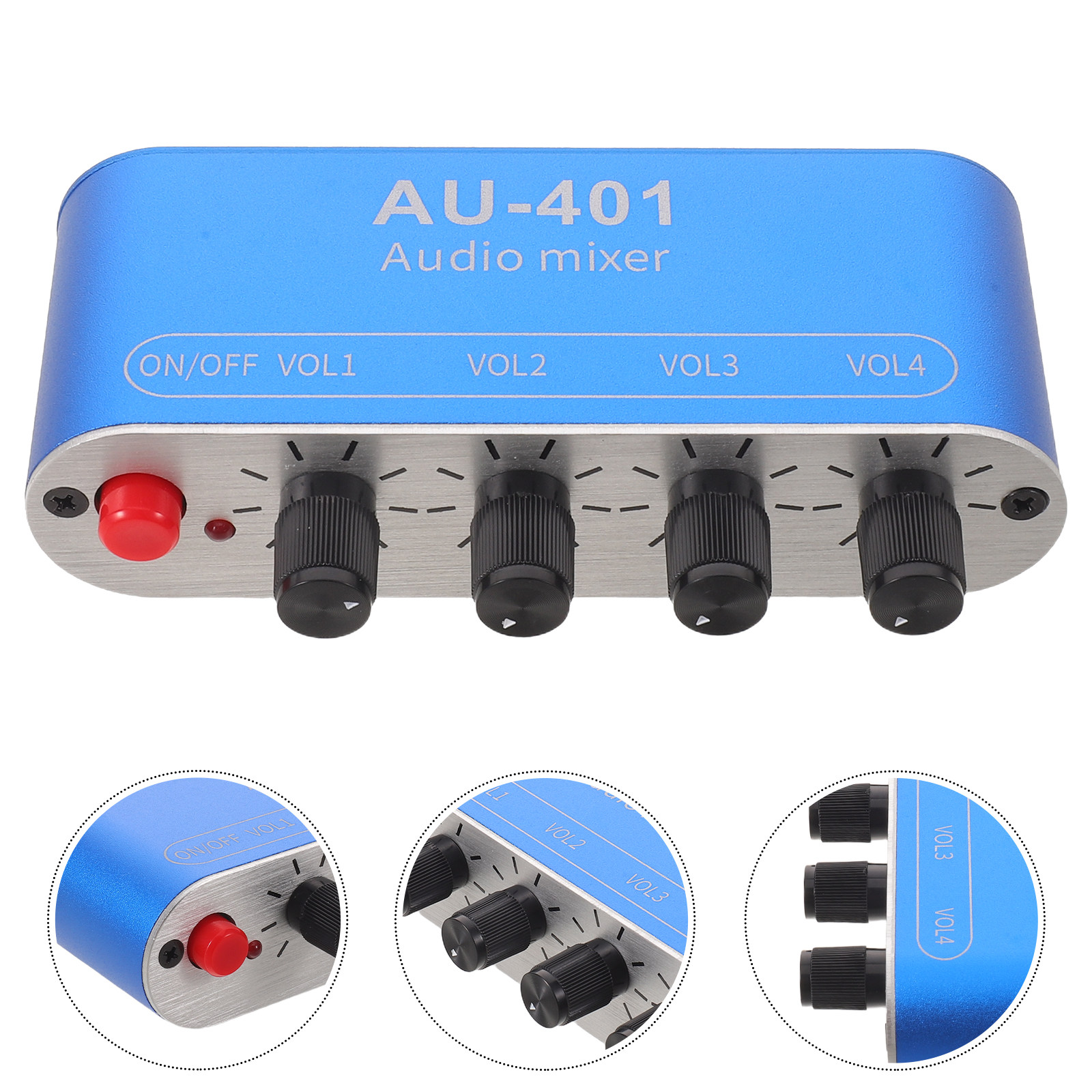 Audio To Music - มิกเซอร์เสียง 4 แชนแนล ขนาดกะทัดรัด สเตอริโอมินิ ช่องเสียบ