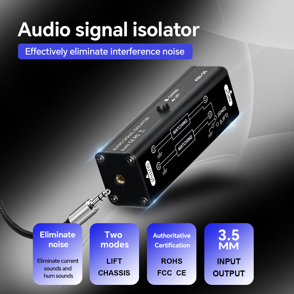 Audio Music Isolator - Professional Hum Eliminator สัญญาณเสียง Isolator ตัวกรองเสียงรบกวนดนตรีแบบพกพา