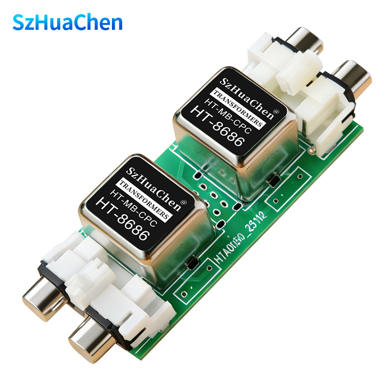 Audio Music Isolator - อุปกรณ์แยกสัญญาณเสียงแบบพกพา 2 ช่อง RCA ป้องกันเสียงรบกวนจากสายดิน สำหรับมืออาชีพ