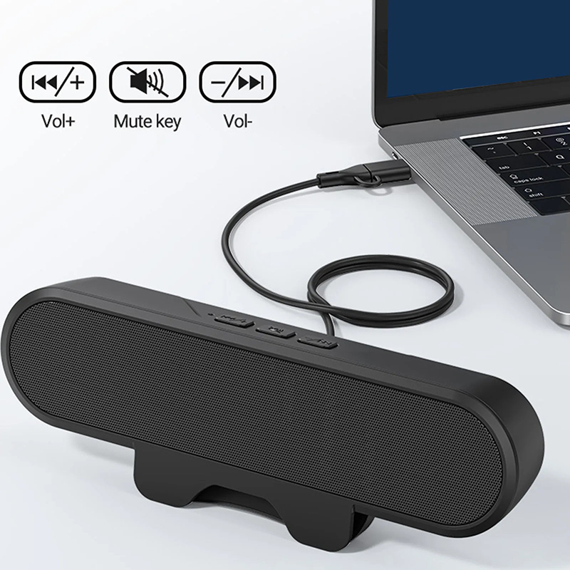 Audio Music Center - มินิซาวด์บาร์ลำโพงแบบพกพา USB แบบมีสายคอมพิวเตอร์ทีวีพีซีแล็ปท็อปเดสก์ท็อปซับวูฟเฟอร์กล่องเสียงเพลง Caixa De Som
