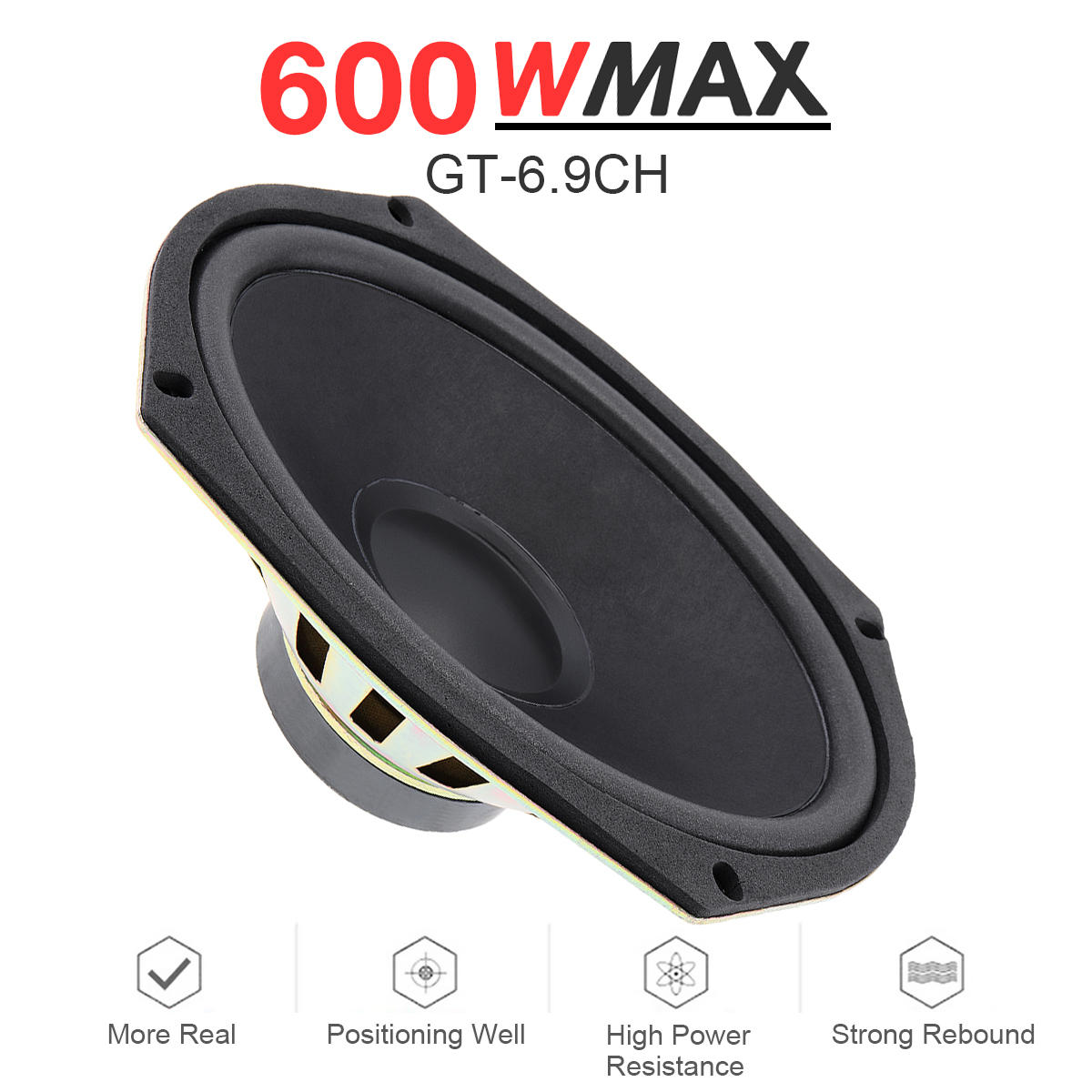 Audio X Music - 1/2ชิ้น6x9นิ้ว600W ลำโพงรถยนต์ร่วมแกนอเนกประสงค์สำหรับประตูรถยนต์เสียงเพลงสเตอริโอแบบเต็มช่วง SPEAKER HIFI ความถี่