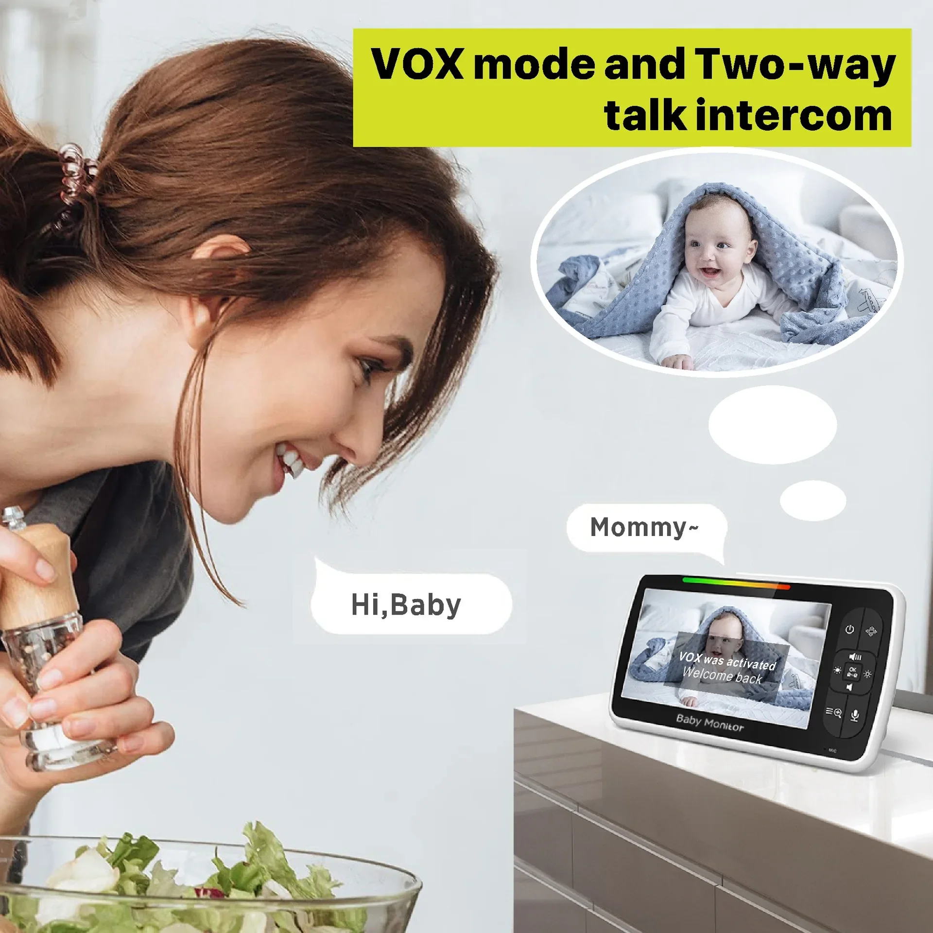 5.0 นิ้ว Video Baby Monitor พร - Audio X Music บทวิจารณ์และราคา