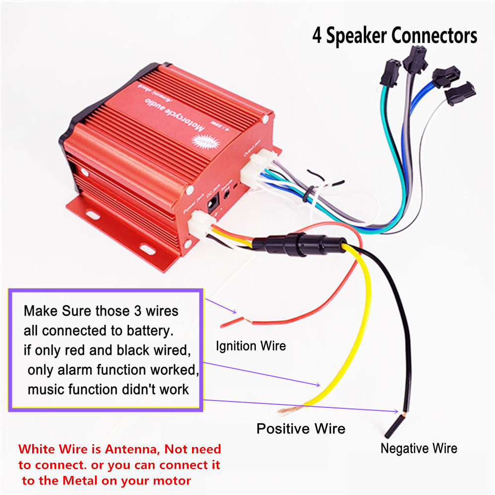 12V 4 ช่อง UTV ATV รถกอล์ฟรถจั - Audio Music To Mp3 บทวิจารณ์และราคา