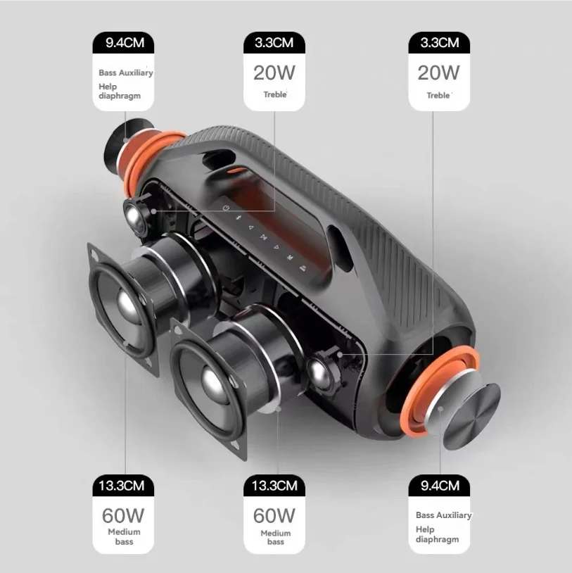 160W เบสทุ้มลึกลำโพงไร้สายบลูท - Audio X Music บทวิจารณ์และราคา