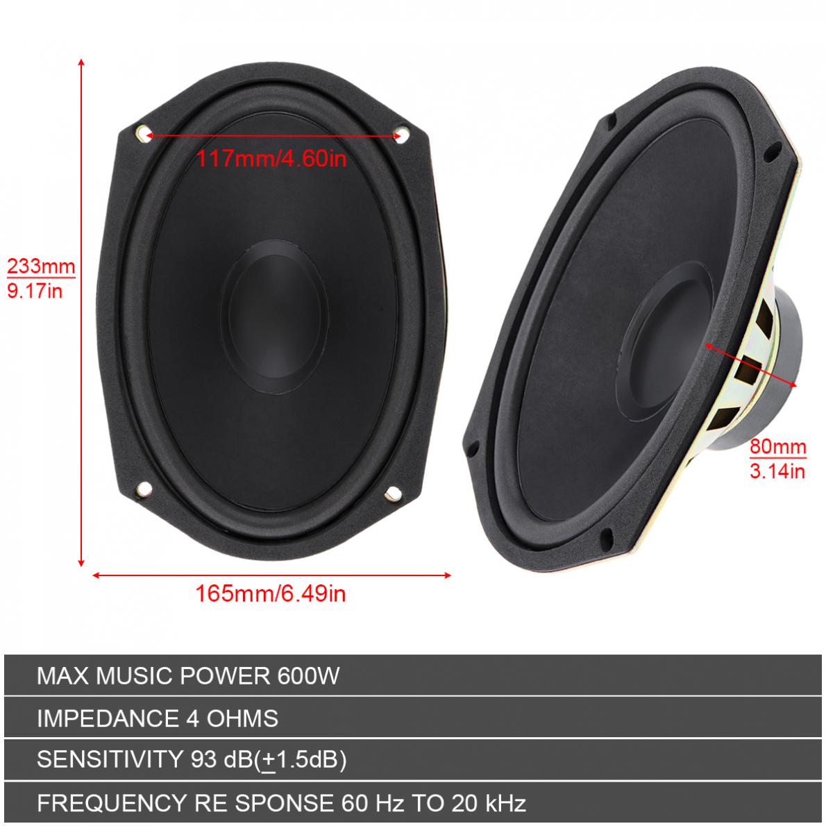 1/2ชิ้น6x9นิ้ว600W ลำโพงรถยนต์ - Audio X Music บทวิจารณ์และราคา